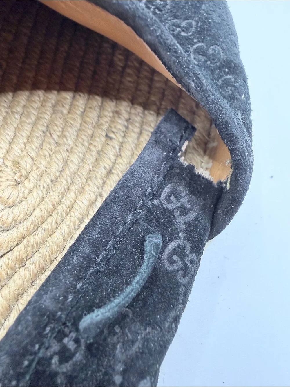 Gucci Black Suede GG Monogram Espadrilles